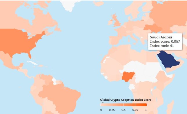 In MENA the Fastest growing crypto countries are Saudi Arabia and Qatar while biggest are Turkey and Morocco