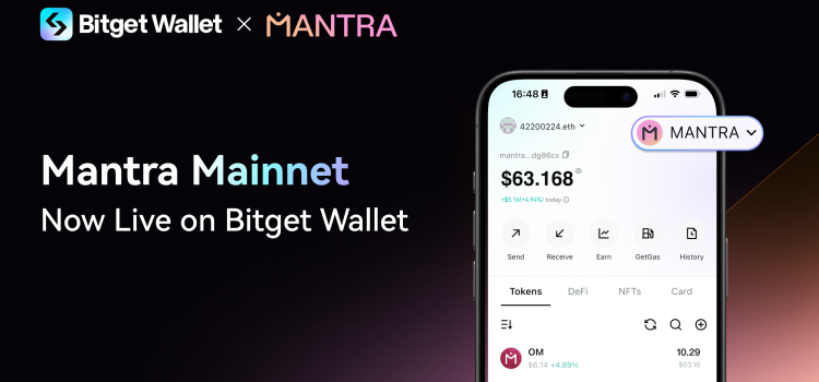 UAE Mantra tokenization platform integrates Bitget Wallet